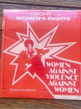 2024 Women Against Violence 2024 Calendar - Red Graphic Cover
